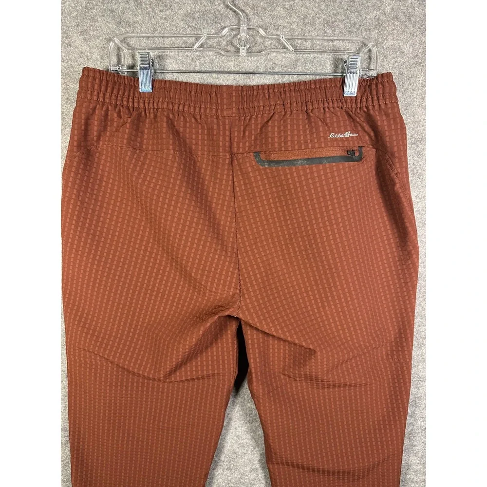 Eddie Bauer First Ascent Mens Large RustBrown Grid Technical Hiking Jogger Pants